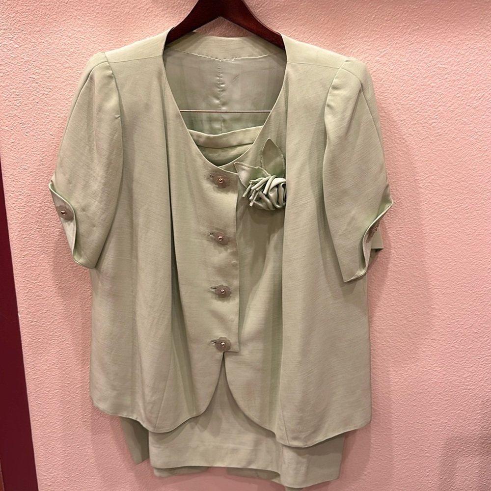 Green Suit Jacket And Skirt